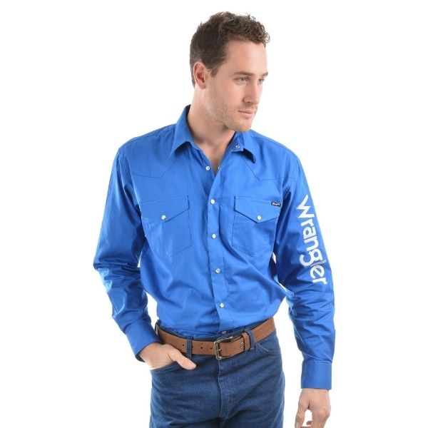 Wrangler Mens Logo Rodeo Shirt