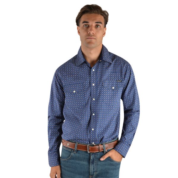 Wrangler Mens Western Long Sleeve Shirt - EQ Saddlery
