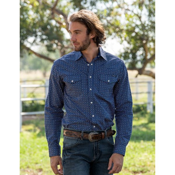 Wrangler Mens Western Long Sleeve Shirt - EQ Saddlery