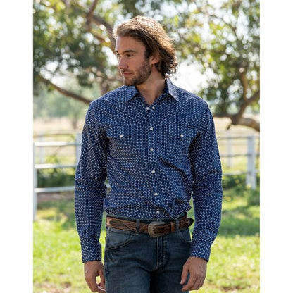 Wrangler Mens Western Long Sleeve Shirt - EQ Saddlery