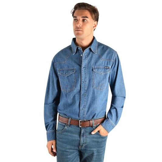 Wrangler Mens Western Long Sleeve Shirt - EQ Saddlery