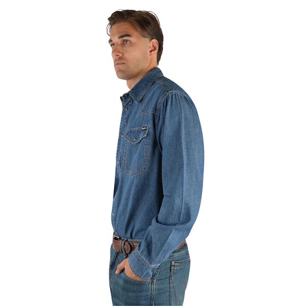 Wrangler Mens Western Long Sleeve Shirt - EQ Saddlery