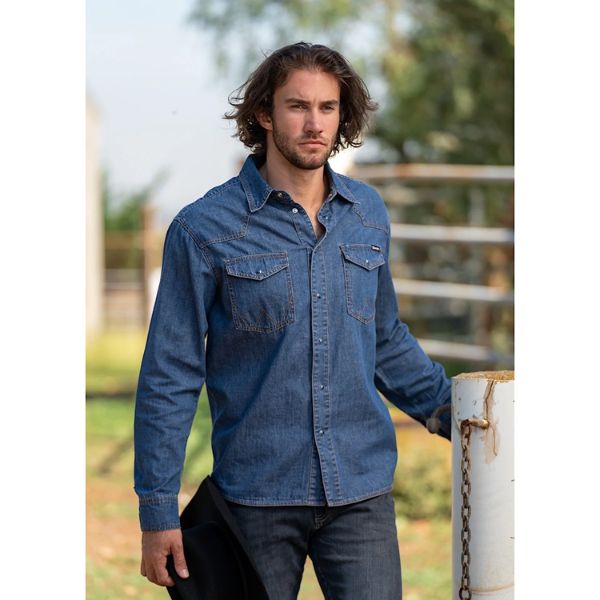 Wrangler Mens Western Long Sleeve Shirt - EQ Saddlery